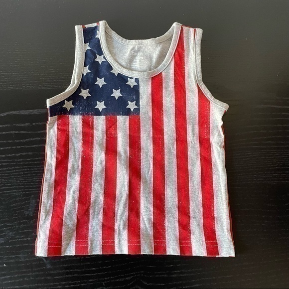 Carter’s Boys America Flag Short Sleeve Tank Tee - Picture 3 of 6